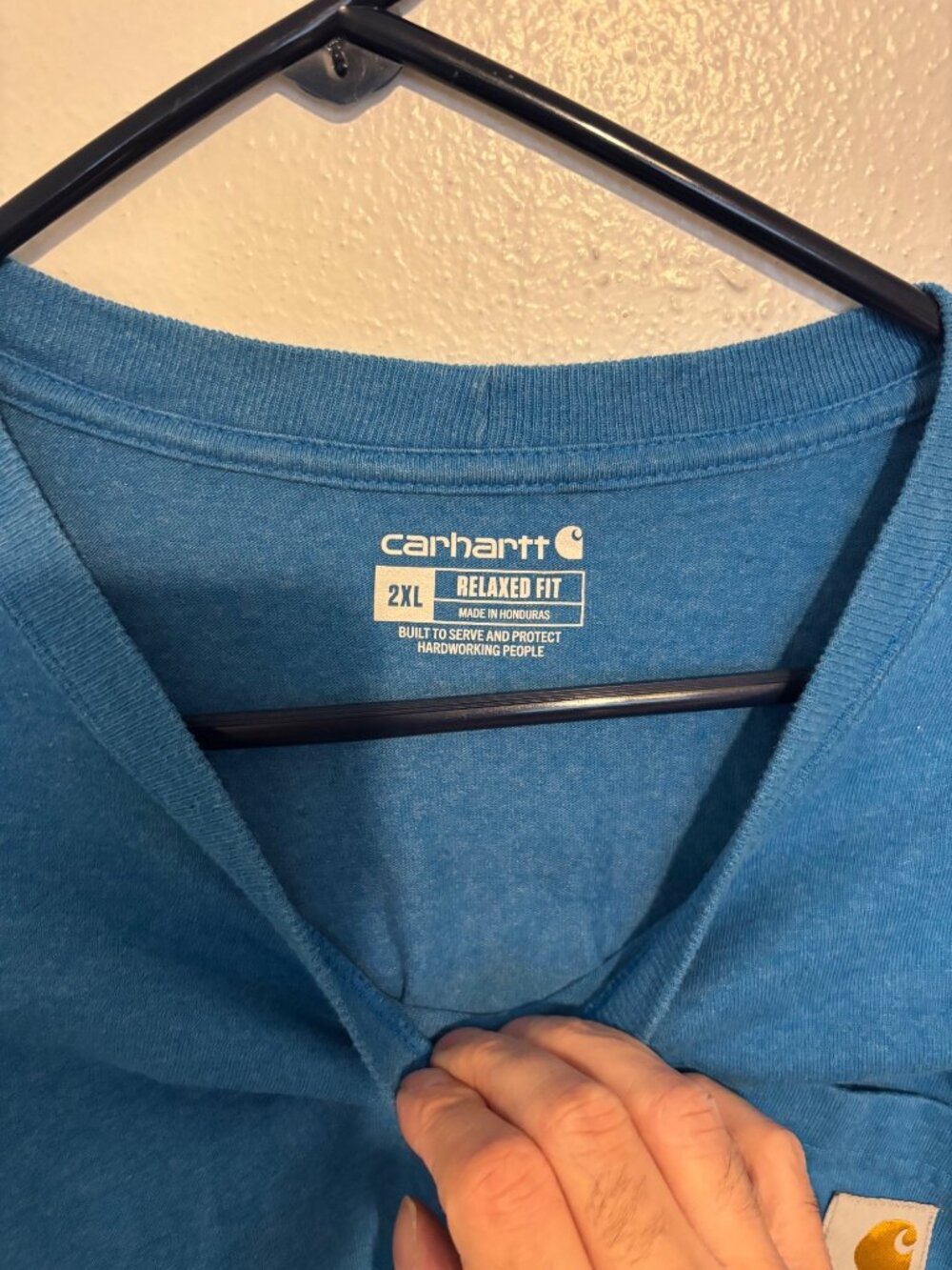 Carhartt 1889 Graphic Pocket T-Shirt 2XL Blue Relaxed Fit Workwear - Picture 2 of 3